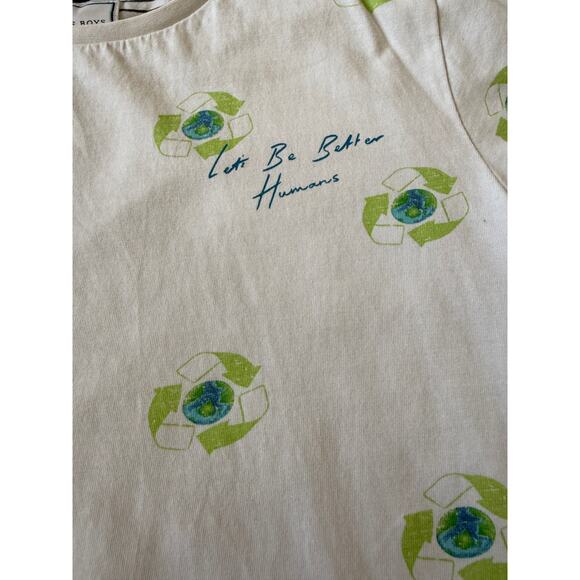 Cactus Boys Recycle Be Better Humans Shirt Size 9-10 - Picture 3 of 5